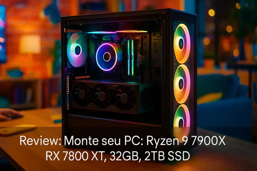 Monte seu PC: Ryzen 9 7900X, RX 7800 XT, 32GB, 2TB SSD
