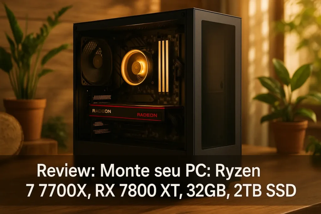 Monte seu PC: Ryzen 7 7700X, RX 7800 XT, 32GB, 2TB SSD