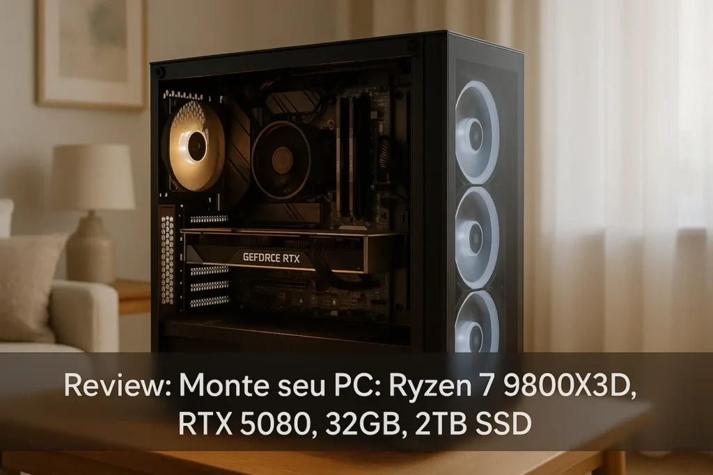 Monte seu PC: Ryzen 7 9800X3D, RTX 5080, 32GB, 2TB SSD