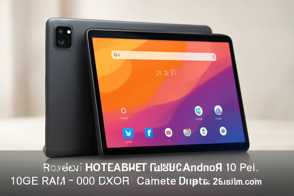 HOTTABLET Tablet Android 10 Pol. 10GB RAM + 64GB ROM, Câmera Dupla, Bateria 6000mAh