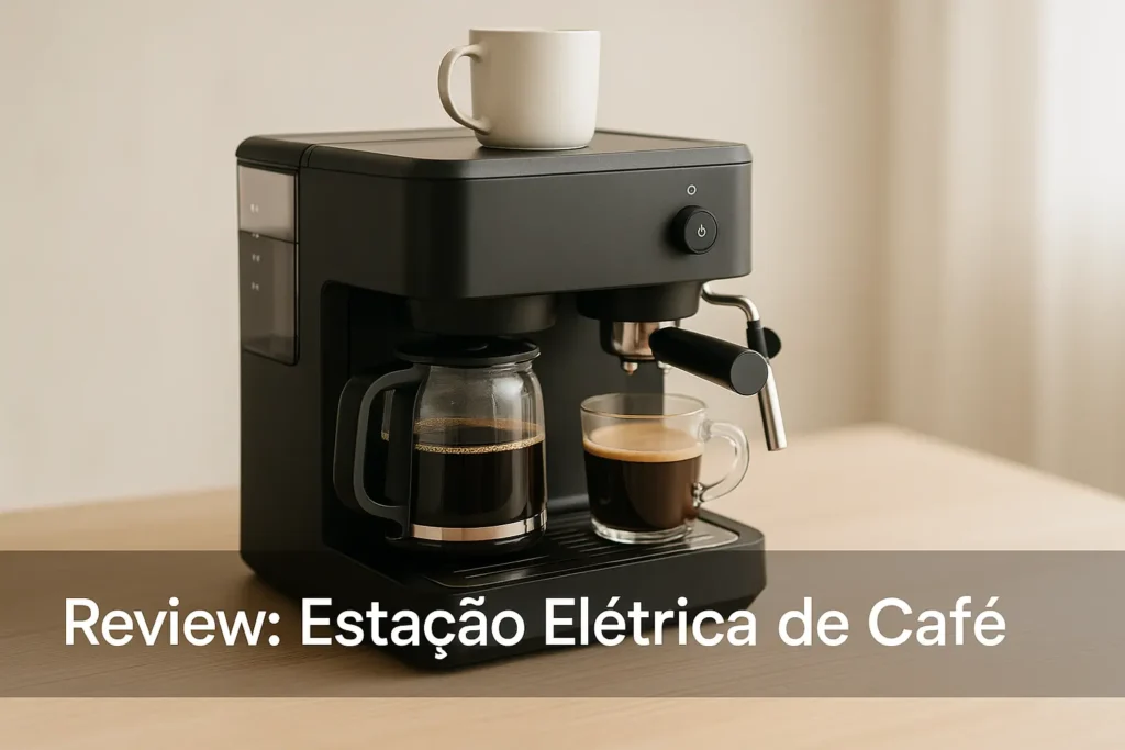 Nostalgia Estação Retrô 3 em 1: Café, Torradas e Grelha em Um Só Aparelho