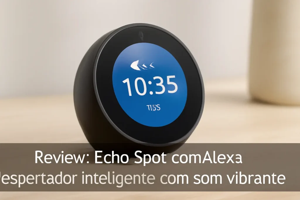Echo Spot com Alexa | Despertador inteligente com som vibrante