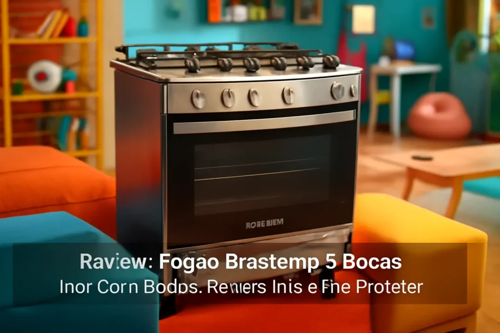 Fogão Brastemp 5 Bocas Inox Com Botões Removíveis e Aro Protetor