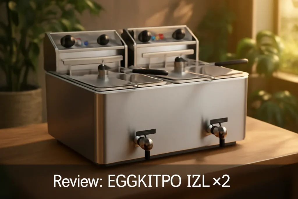 Fritadeira de Bancada Elétrica EGGKITPO 12L x 2 para Restaurante com Cestos e Tampas