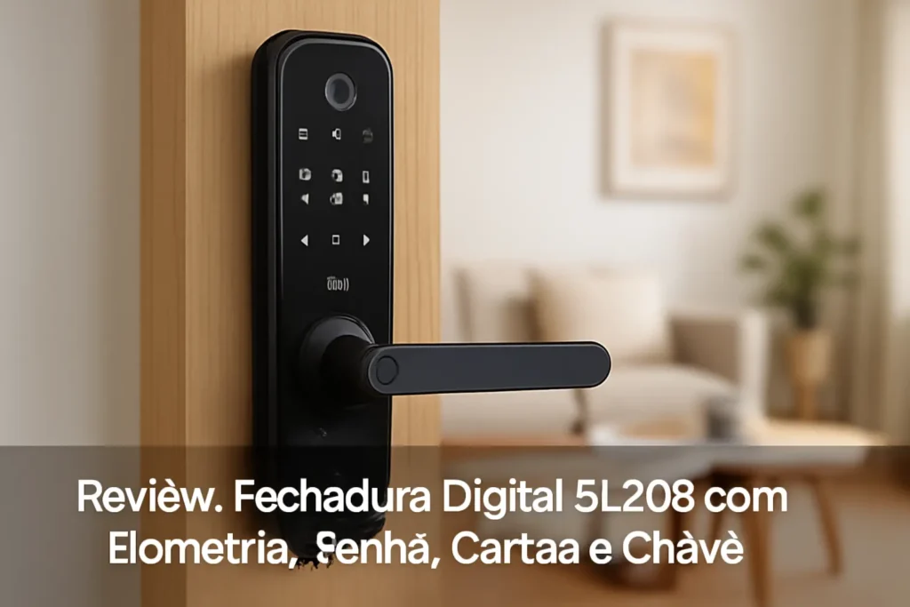Fechadura Digital SL205 com Biometria, Senha, Cartão e Chave