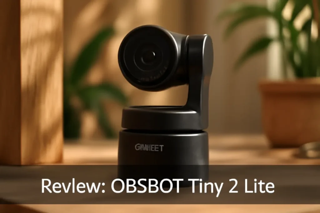 OBSBOT Tiny 2 Lite 4K Webcam para PC com Rastreamento de IA e Zoom Automático
