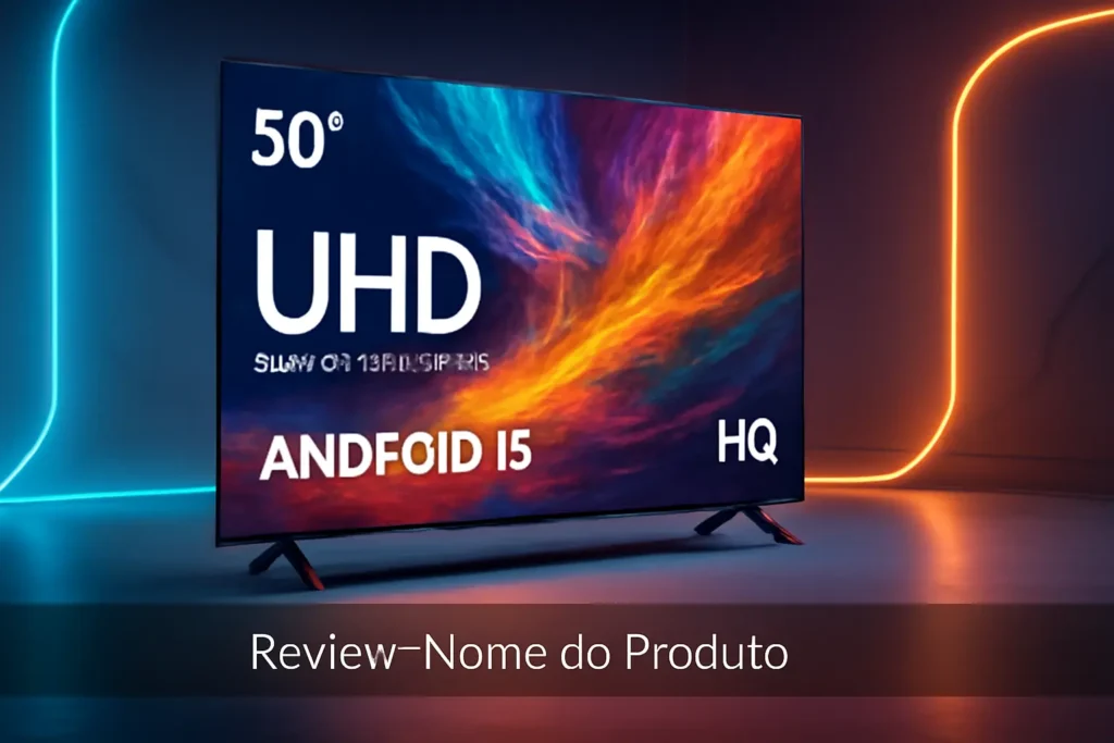 Smart TV HQ 50" UHD Tela Sem Bordas Android 13 Design Slim