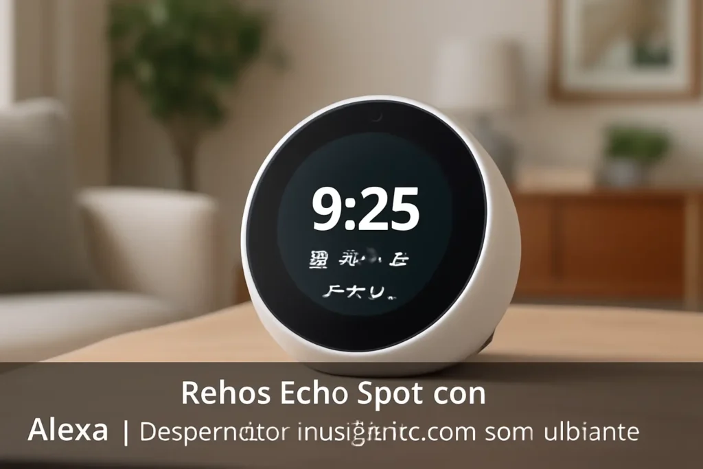 Echo Spot com Alexa | Despertador inteligente com som vibrante