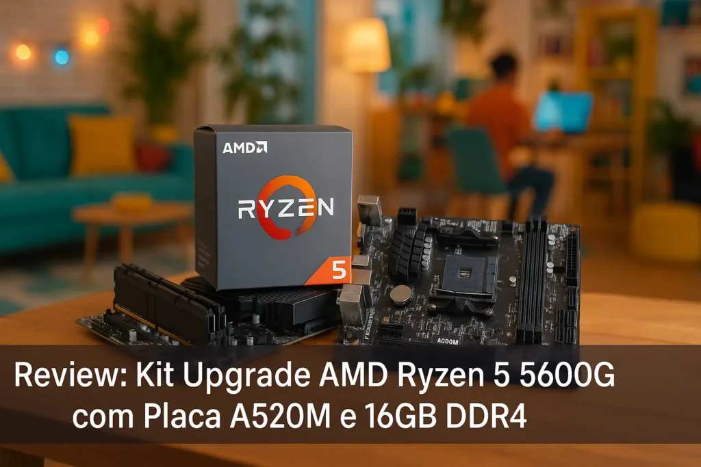 Kit Upgrade AMD Ryzen 5 5600G com Placa A520M e 16GB DDR4