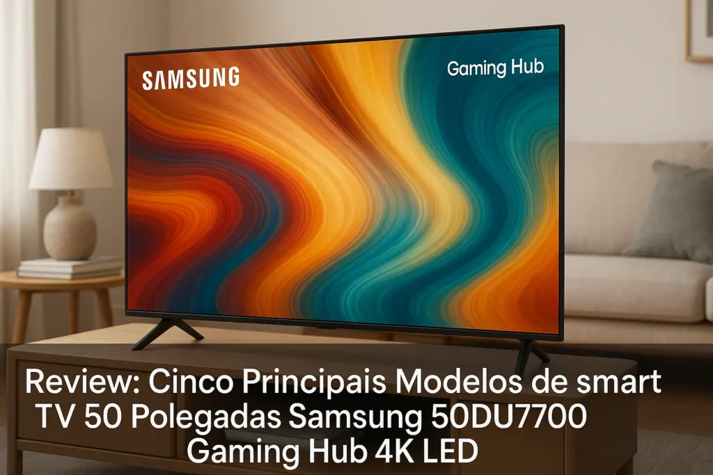 Cinco Principais Modelos de smart TV 50 polegadas Samsung 50du7700 gaming hub 4k led