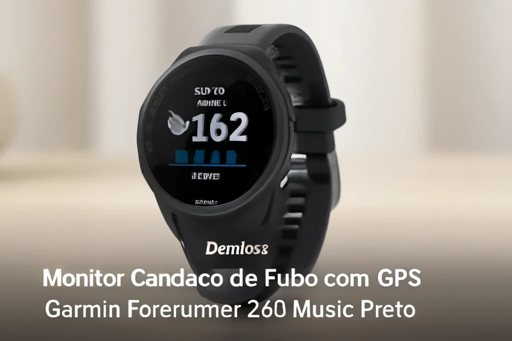 Monitor Cardíaco de Pulso com GPS Garmin Forerunner 255 Music Preto