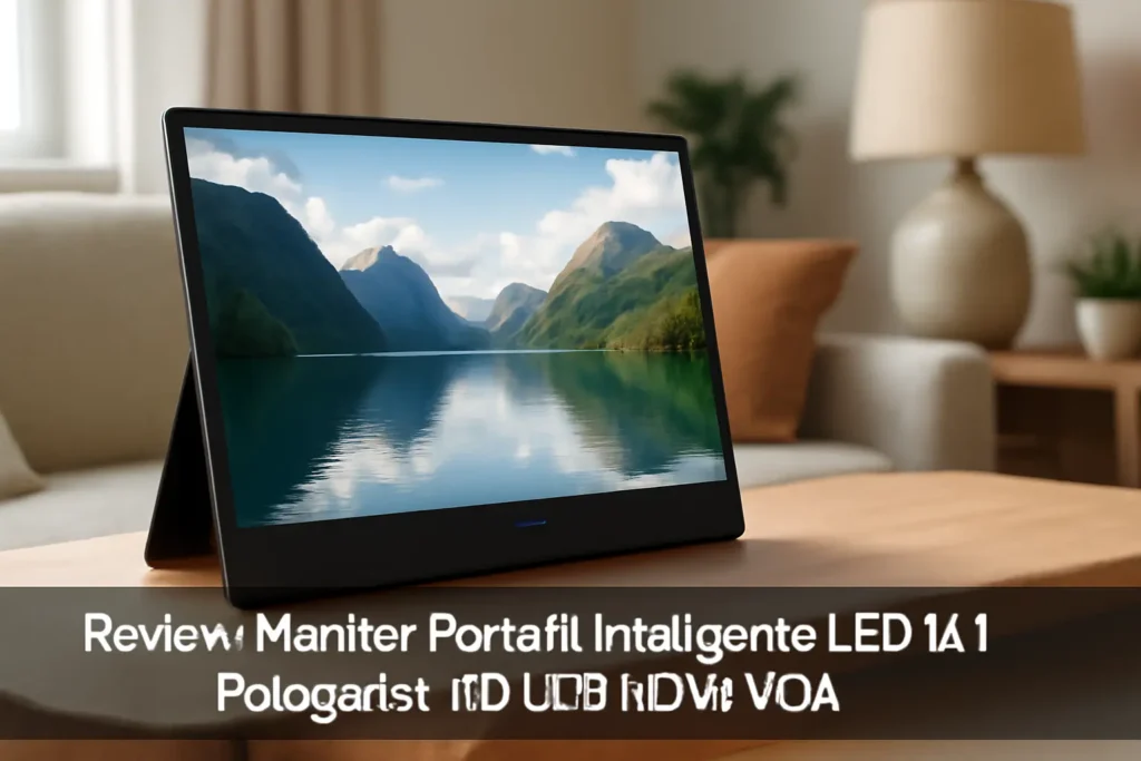 Monitor Portátil Inteligente LED 14.1 Polegadas HD USB HDMI VGA