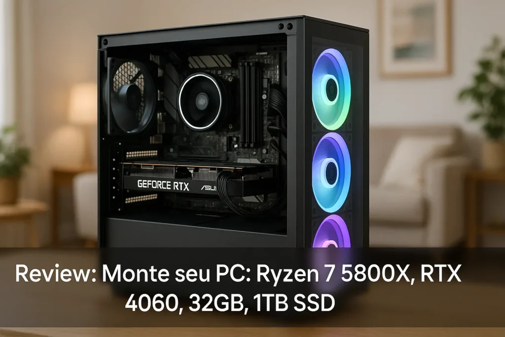 Monte seu PC: Ryzen 7 5800X, RTX 4060, 32GB, 1TB SSD