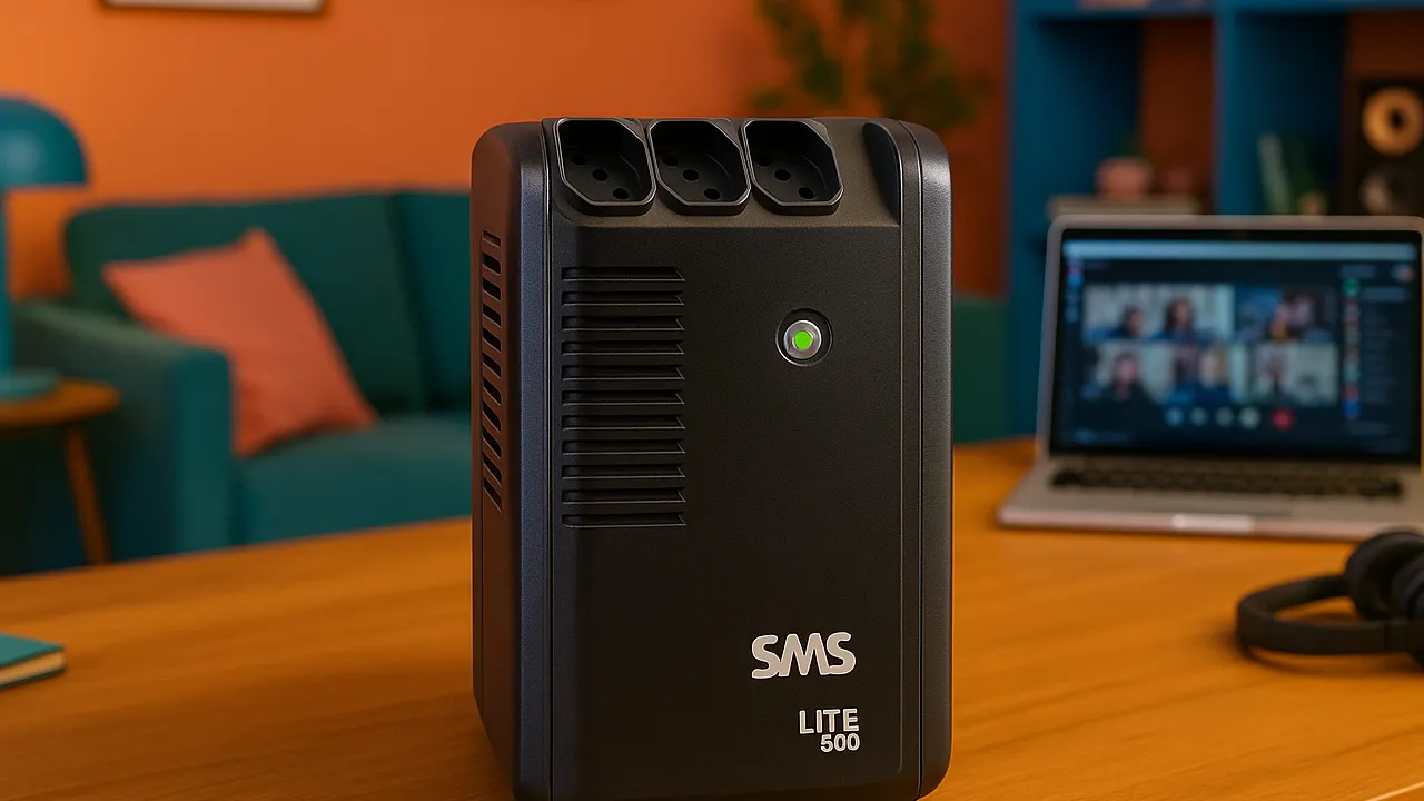 Nobreak SMS LITE 600: Proteção Essencial com 4 Tomadas e 600VA