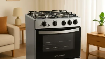 Fogão Brastemp 4 Bocas com Dupla Chama e Grades Individuais
