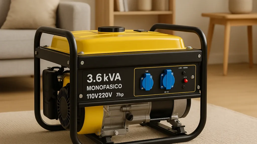 Gerador de Energia a Gasolina 3.6 KVA Monofásico 110v220v 7hp