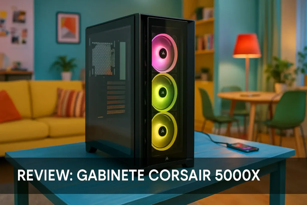Gabinete Corsair Gamer 5000X RGB com Vidro Temperado