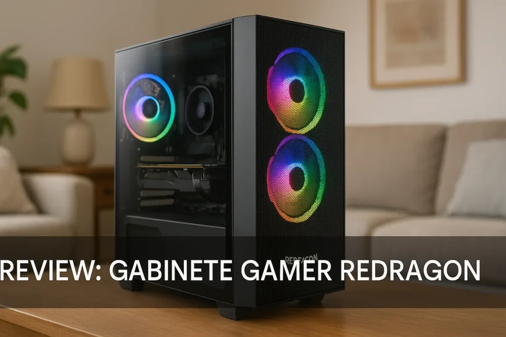 Gabinete Gamer Redragon Aeroglass Mid Tower com Lateral de Vidro