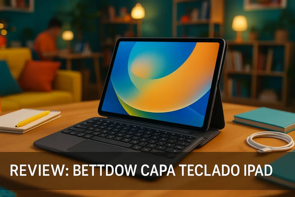 Capa Teclado Bettdow para iPad: LCD, Retroiluminação e Trackpad