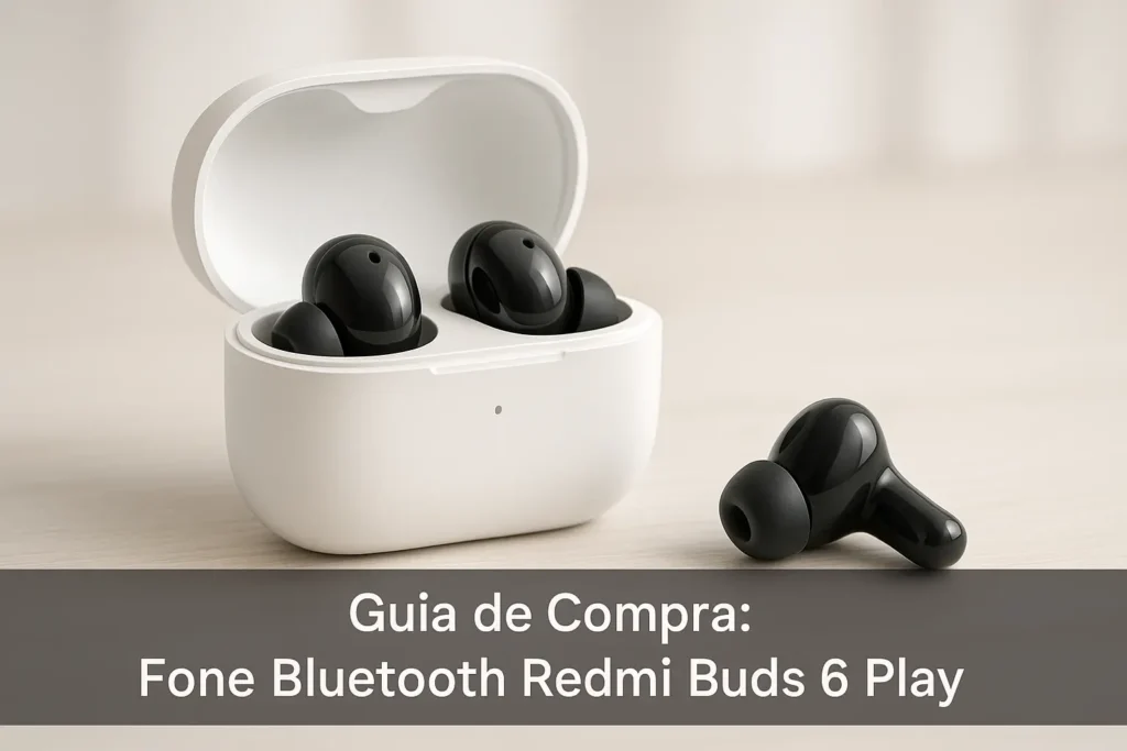 5 Fones Bluetooth Redmi Buds 6 Play com Bateria de Longa Duração