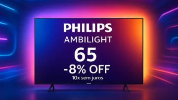 Smart TV Philips Ambilight 65" com 8% OFF na Amazon; 10x sem juros e preço monitorado