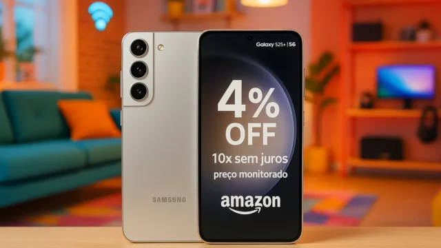 Galaxy S25+ 5G com 4% OFF na Amazon; 10x sem juros e preço monitorado