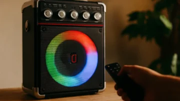 JYX Caixa de Som com 2 Microfones cai de R$1.099 para R$799 com 27% OFF na Amazon