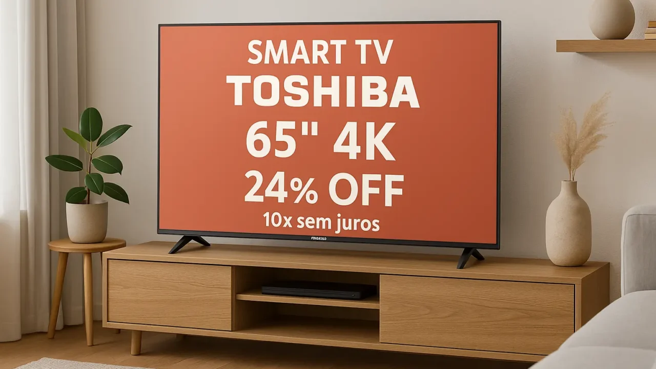 Smart TV Toshiba 65" 4K com 24% OFF; pague em 10x sem juros