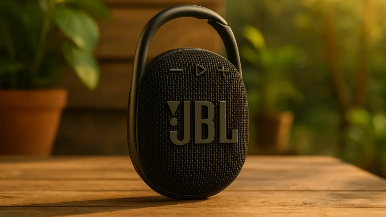 Tela infinita: 3 JBL Clipe 4 – Alto-falante Bluetooth portátil com display premium