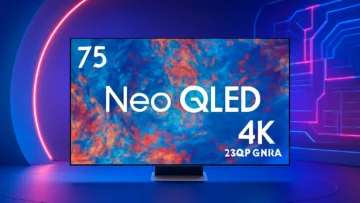 6 Smart TVs 75" NEO QLED 4K Samsung com desempenho turbinado para 11/11/2025