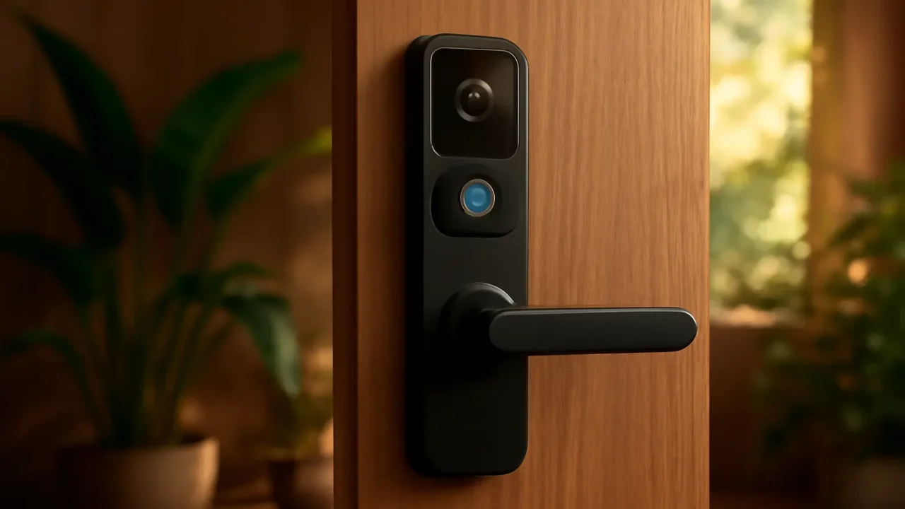 Tela infinita: 3 Fechaduras Eletrônico Digital Biométrica Com Câmera Wifi, Controle do App Tuya com display premium