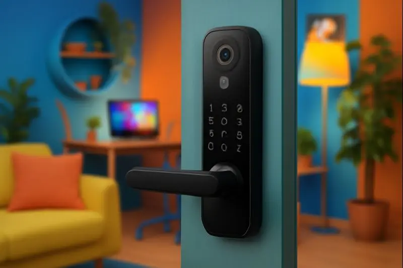 3 Fechaduras Eletrônico Digital Biométrica Com Câmera Wifi para segurança avançada