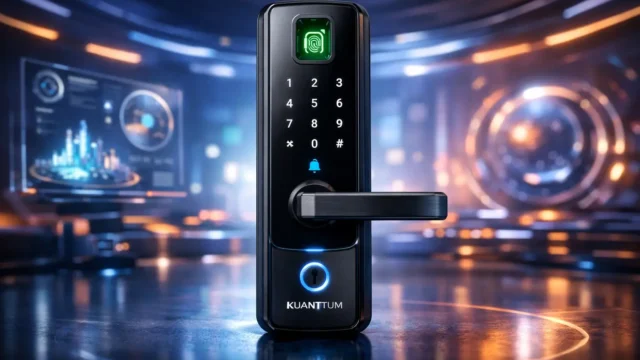 Melhor Fechadura Eletronica Digital Biométrica Smart Inteligente Kuanttum Kappa