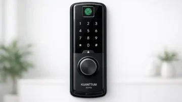 3 Fechaduras Eletronicas Kuanttum com tecnologia biométrica durável