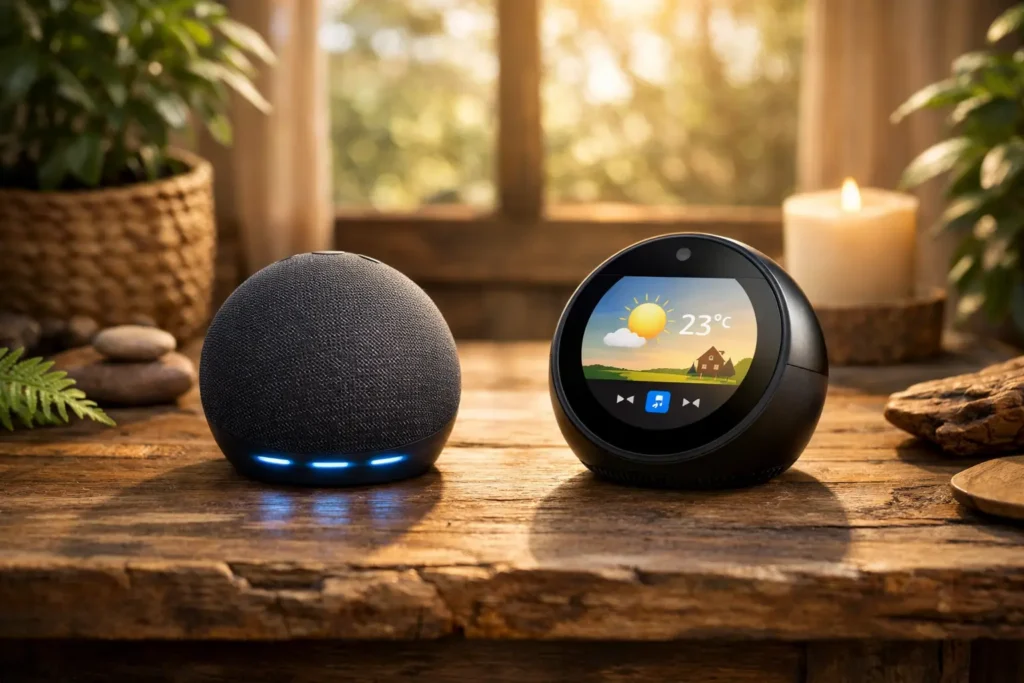 Echo Dot (Geração mais recente) vs Echo Spot com Alexa: Som vibrante ou funções adicionais?