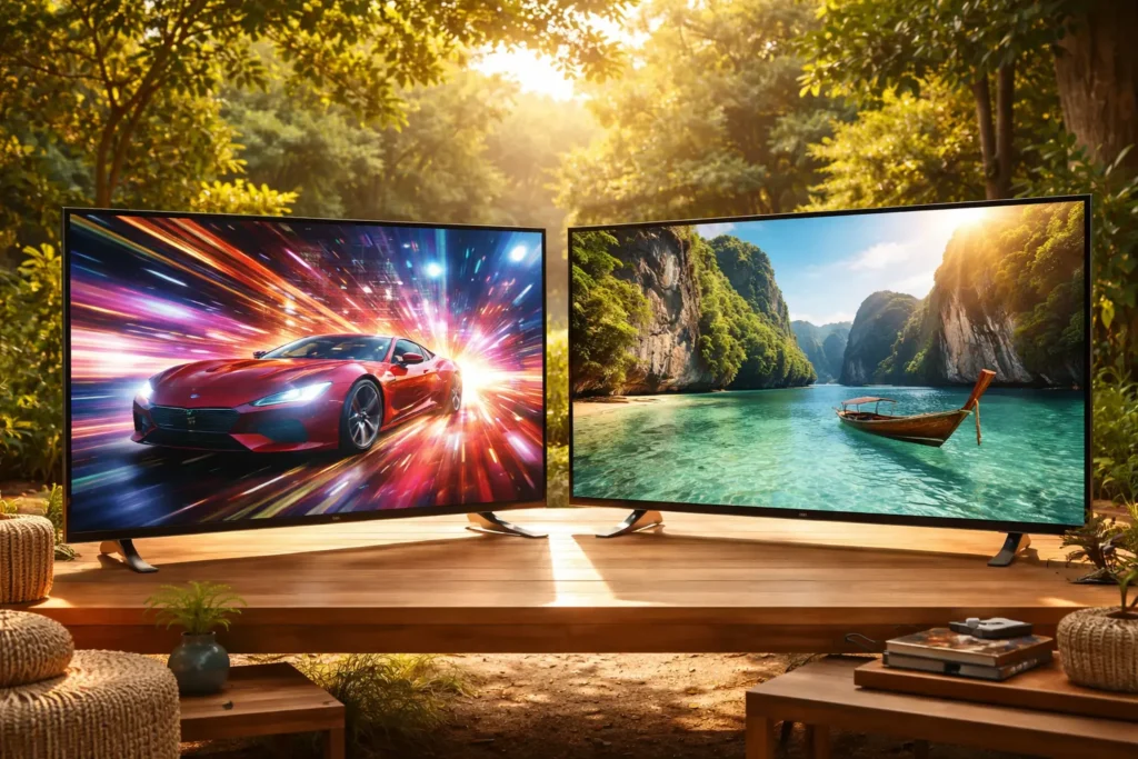Samsung QN70F 55" vs LG UA85 65": fluidez ou tela?