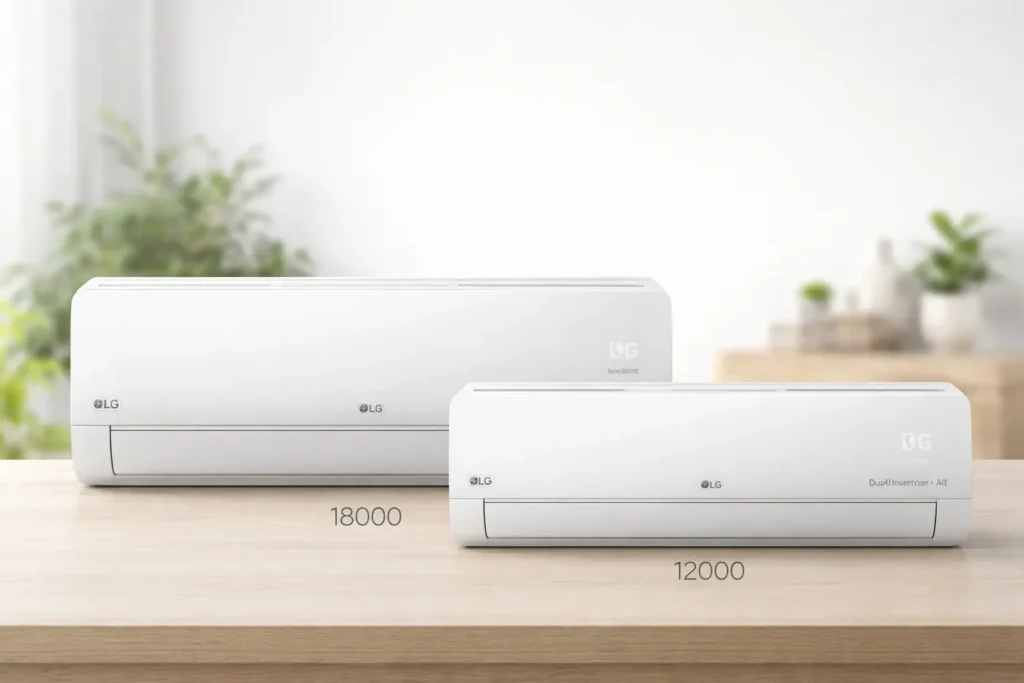 LG Dual Inverter Voice +AI 18000 vs 12000: potência ou economia?