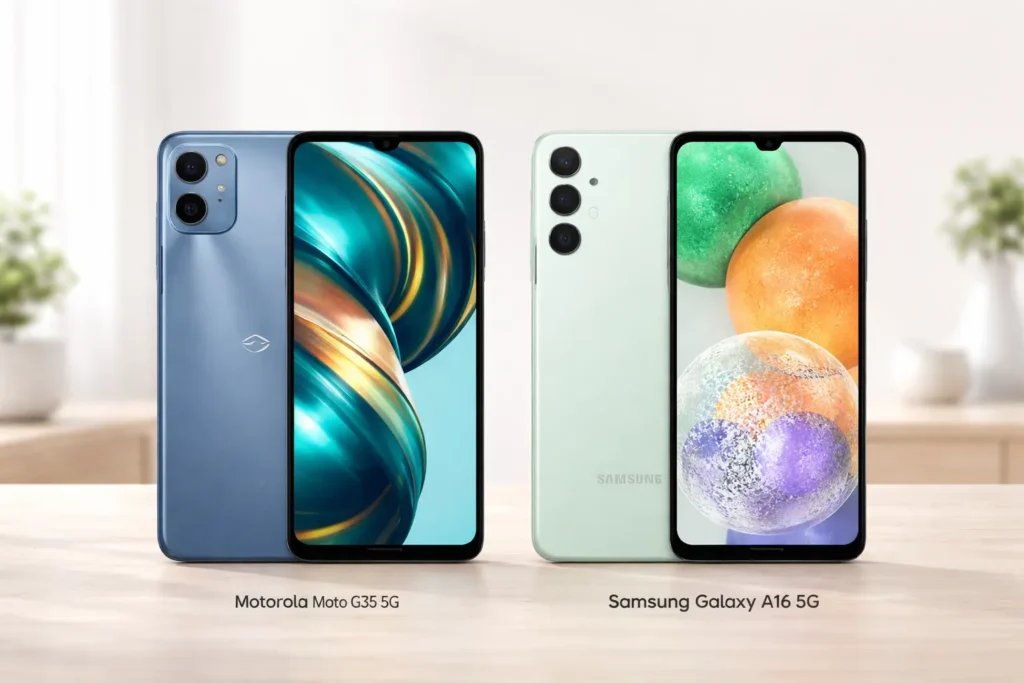 Motorola Moto G35 5G vs Samsung Galaxy A16 5G: Desempenho ou Tela Maior?