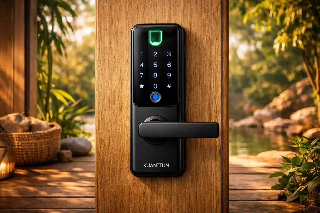 Fechadura Eletronica Digital Biométrica Kuanttum Kappa barato e confiável para qualquer bolso