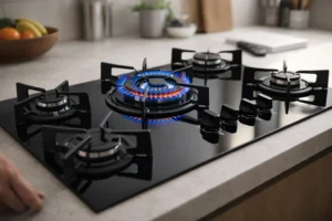 4 cooktops a gás 5 bocas com tripla chama para cozinhar sem aperto