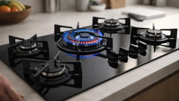 4 cooktops a gás 5 bocas com tripla chama para cozinhar sem aperto