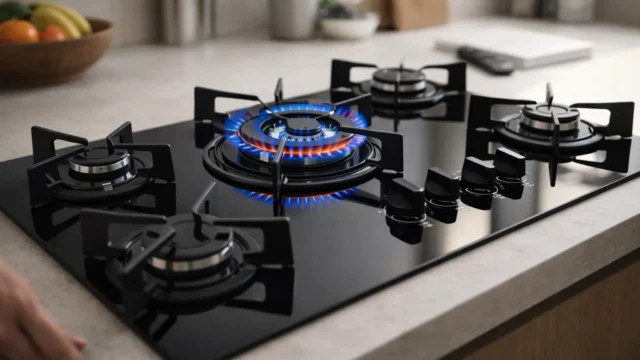 4 cooktops a gás 5 bocas com tripla chama para cozinhar sem aperto