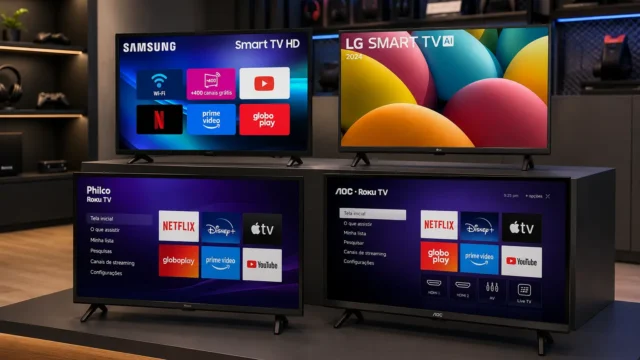 TV 32 polegadas smart: 4 opções para streaming e uso diário