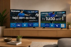 TVs Samsung 55" 4K: 3 opções para streaming, jogos e uso diário