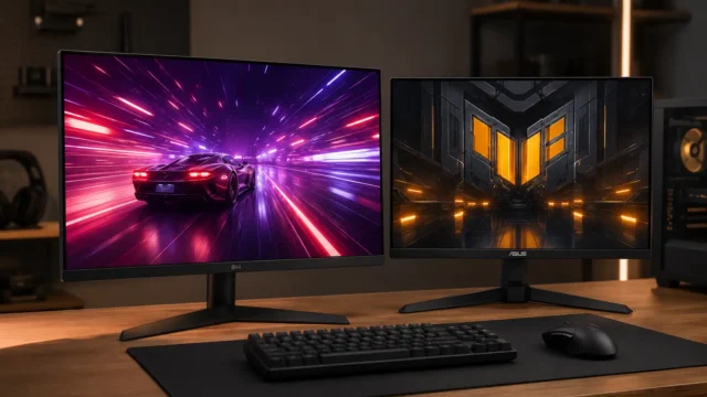 LG UltraGear 180 Hz ou ASUS TUF 200 Hz: o que pesa mais?
