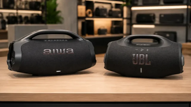 AIWA Boombox Plus ou JBL Boombox 4: mais watts ou mais horas de festa?