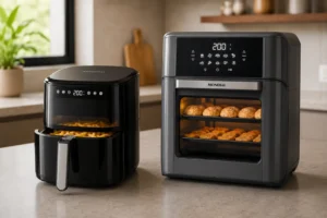 Air fryer de 5L serve para dois; a oven de 12L muda o que dá para assar