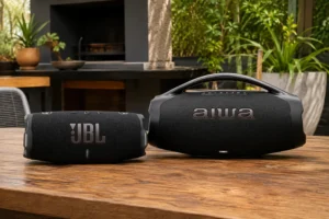 JBL Charge 6 e Aiwa BBS-01-B seguem propostas diferentes