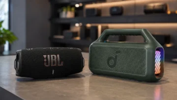 JBL Charge 6 e Soundcore Boom 2 seguem propostas diferentes