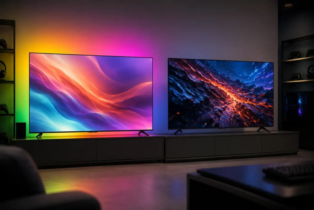 TV 65” com Ambilight ou QLED: o uso define a escolha